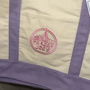 Trader Joe’S I Tote I Canvas I Large I Pastel Purple